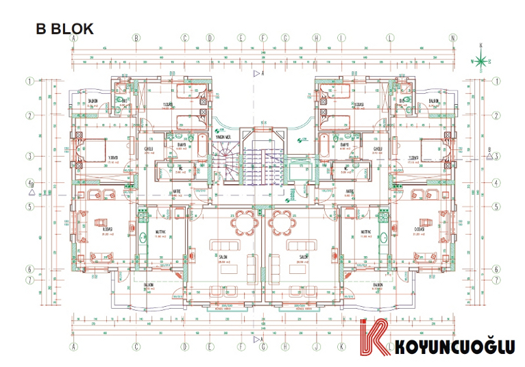 B-Blok Kat Planı